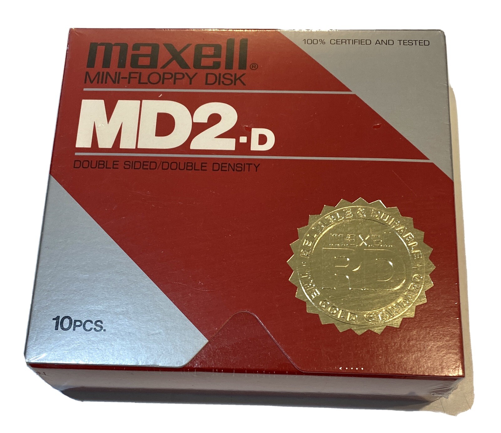 SEALED VNTG Maxell MD2-D Mini-Floppy Disk 10 Pieces NEW Double Sided Density NOS Retro Computing Storage Media-image