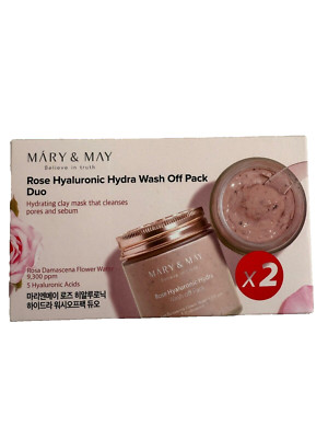 Mary&May Rose Hyaluronic Hydra Wash Off  Mask 2 Pack Korean Rosa Damascena