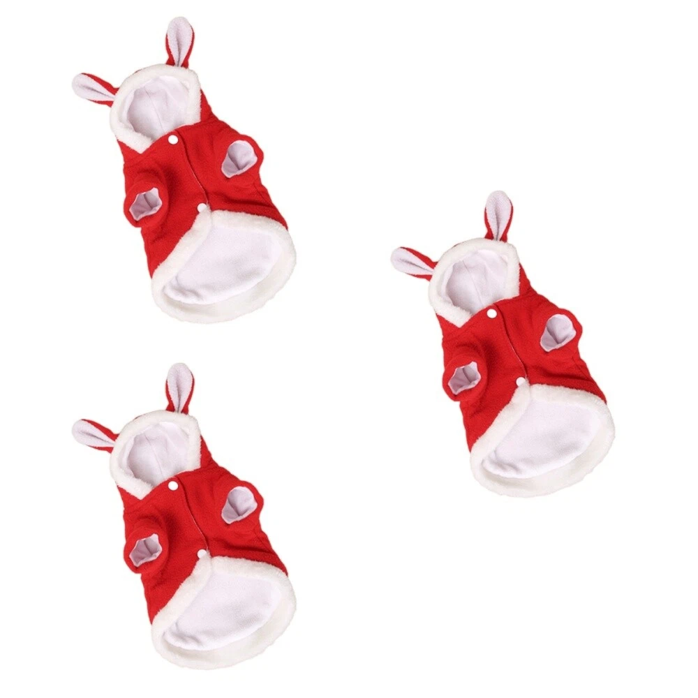 VETEMENTS 3 Pezzi Costume Cane Coniglio Pet Cuccioli Felpe con Cappuccio Abbigliamento Cappotto Coniglio Autunno