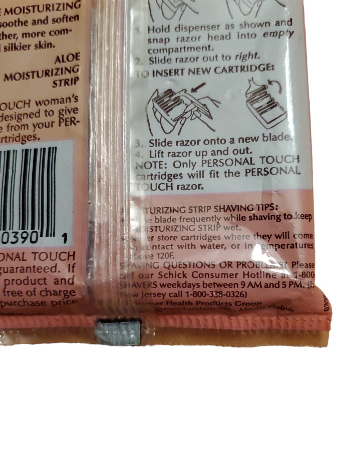 Schick Personal Touch Razor 8 Refill Twin Blade Cartridges Aloe NEW
