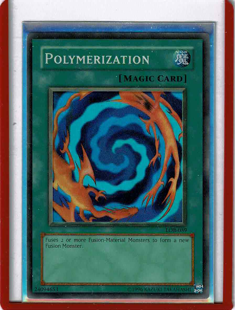 YUGIOH CARD "POLYMERIZATION" LOB-059 SUPER RARE NM/M OOP YUGIOH CARD "POLYMERIZATION" LOB-059 SUPER RARE NM/M OOP