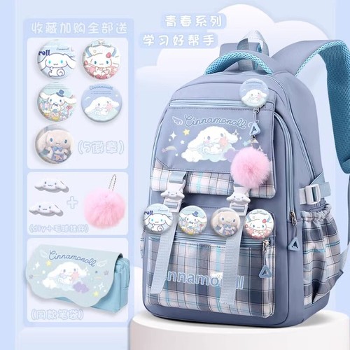 Pochacco MyMelody Kuromi Cinnamoroll Satchel Backpack W/Bage Pencil Case Pendant - Picture 6 of 20