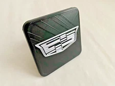 Cadillac Tow Hitch Cover/Plug/Cap for 2" & 1.25" Receivers Silver/Black