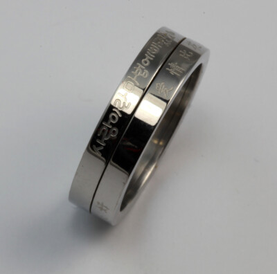 Revolving Rings Unisex 316L Stainless Steel Love Revolving Ring 6mm Band Size 8 - 10 ...