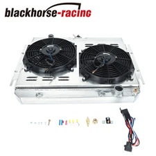 for 1963-1968 Chevy Impala 1964-1967 EL Camino 3Row Aluminum Radiator Shroud Fan