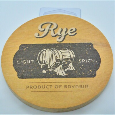 Rye Beer Art Pop-A-Top Bottle Opener/Coaster Combination Wood & Metal 3.75'' 