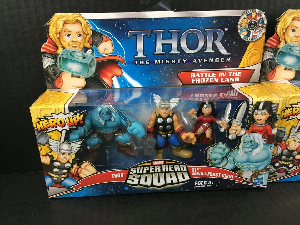 Marvel Super Hero Squad 3-pack LOTE THOR Asgardian Smash Battle in Frozen Land Foto 2 de 4