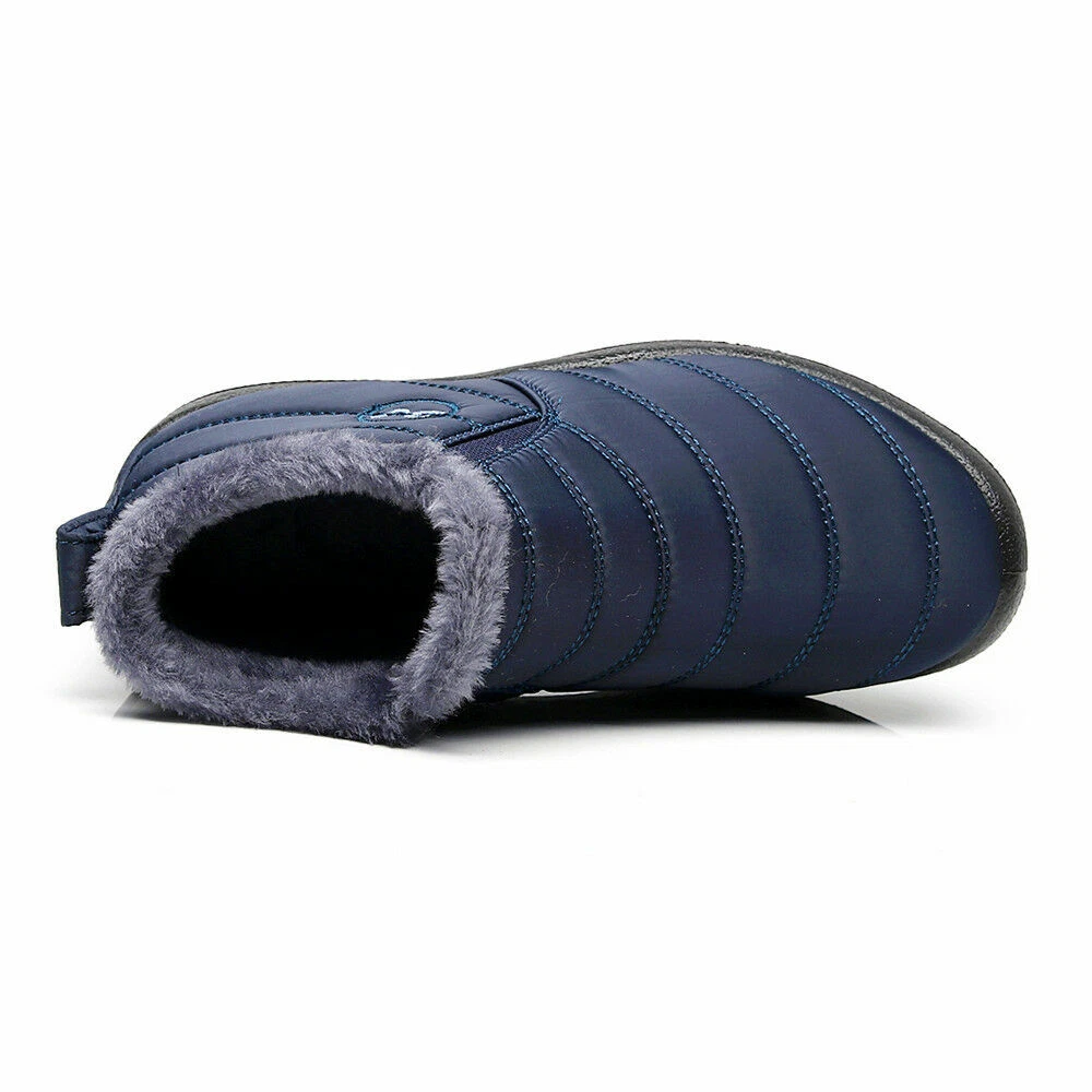 Mens Snow Boots Warm Fur Lined Ankle Waterproof Slip On Outdoor Winter Shoes Mens Snow Boots Warm Fur Lined Ankle Waterproof Slip On Outdoor Winter Shoes