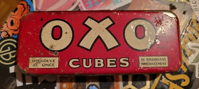 OXO Bouillon Cubes Food Tin 10 Cubes/2.25 oz. - England VINTAGE Unusual Size