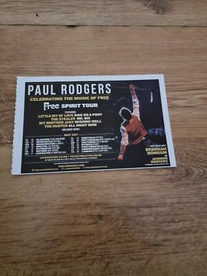 TNEWM75 WERBUNG 5X8 PAUL RODGERS: ''FREE SPIRIT TOUR'' MAI 2017 TERMINE