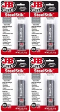 J-B Weld SteelStik Lot of 4 Steel Reinforced Grey Epoxy Putty Sticks For Metal