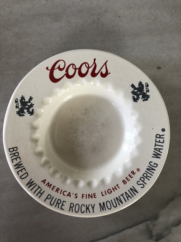 Coors Beer Ash Tray A. Coors Co. Golden Colo. Excellent Condition🔥🔥🔥