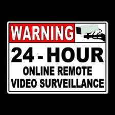 Warning 24 Hour Online Remote Video Surveillance 5" x 7" Sign security cctv MS17