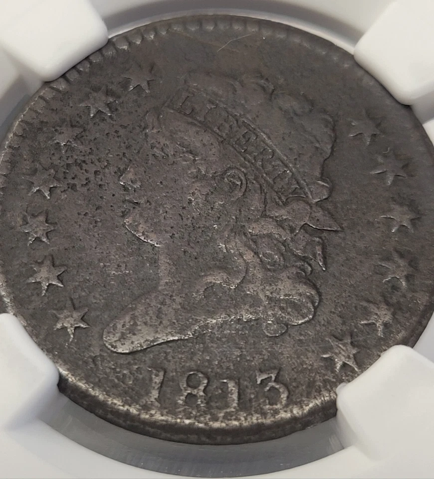 1813 1c VF Details. Large Cent. Corrosion. NGC. - Image 2 of 3