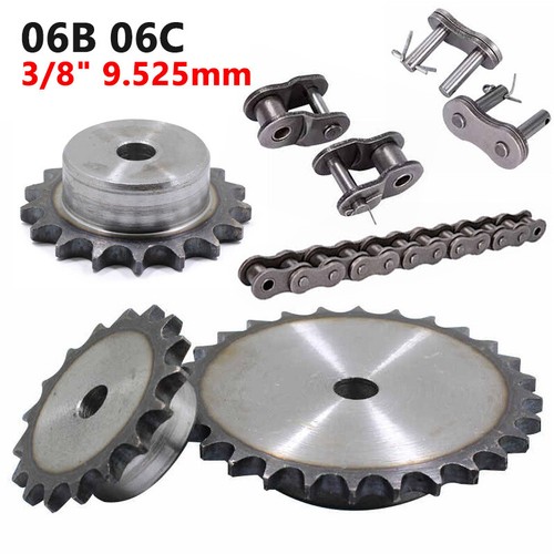 Zähne 10 - 50 Kettenrad Kettenräder Ritzel 06B 06C 3/8" Kettenschloss 45# Stahl - Picture 1 of 18