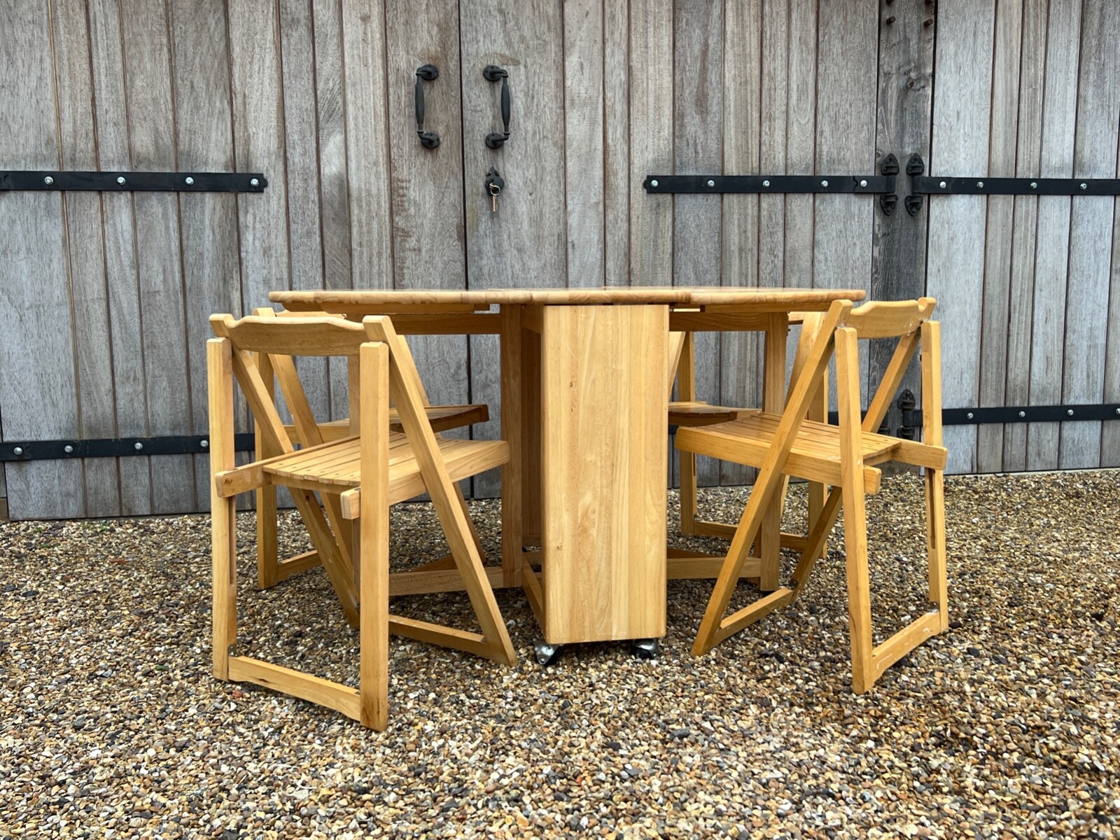 John Lewis Butterfly Drop Leaf Folding Dining Table and Four Chairs