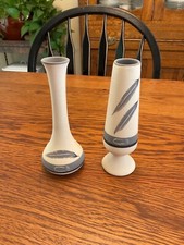 Grey Feather 1998 Pueblo Culture Native American Pottery 6" Vases (2)