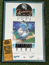 Marlins 1993 Opening Day Ticket Inaugural lithograph Joe Robbie Stadium