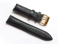 High Quality Lug 22mm Black Genuine Leather Band Replacement For Bulova Mens