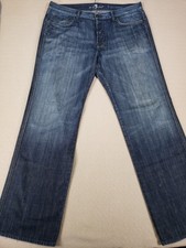 7 For All Mankind Jeans Mens 38 Blue Denim A PKT Relaxed Fit Straight Leg