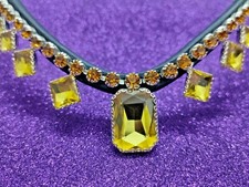 One Row Crystal Diamond With Designer Padding Inside in Yellow Color