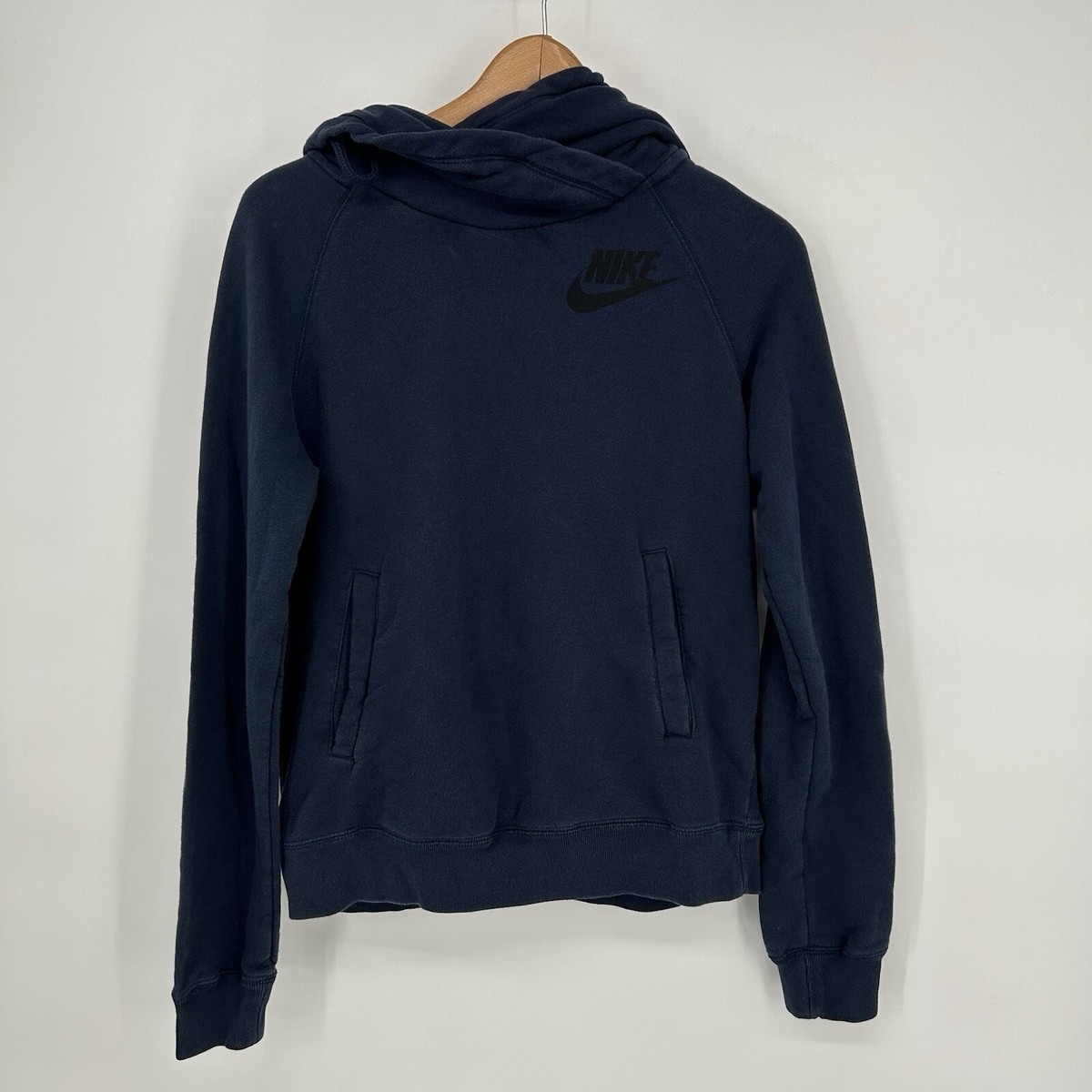 nike funnel neck hoodie blue