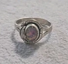 Sterling 925 Aurora Opal? Fire Opal?Ring Native American Navajo? Sz 8 Vintage