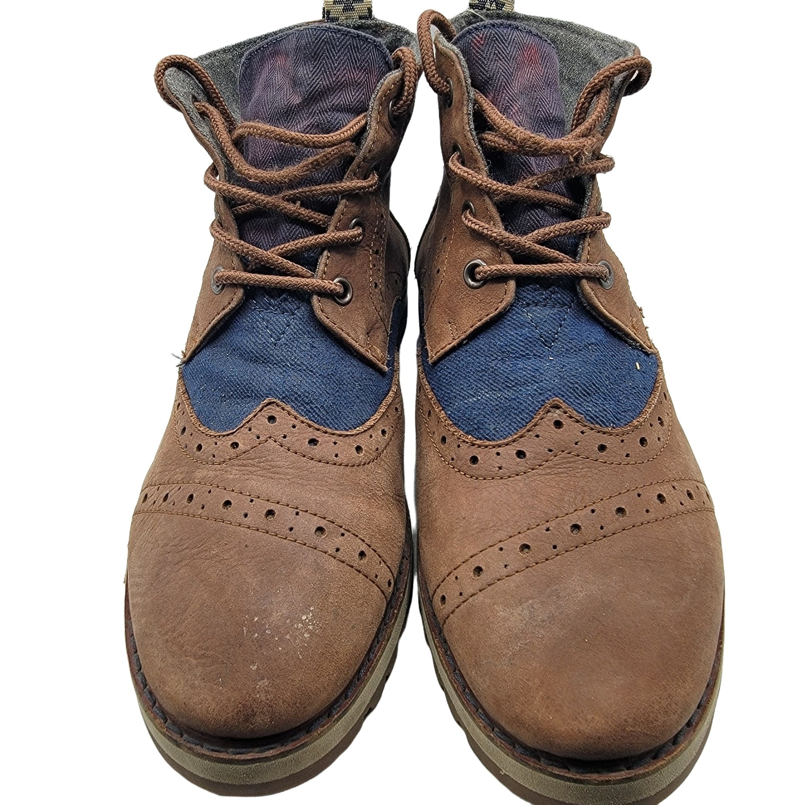Toms Brogue Boots Mens 9 Vibram Soles 