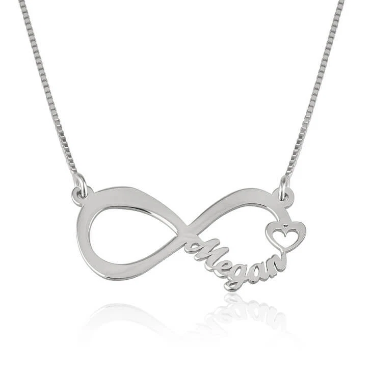 Infinity name necklace silver sale
