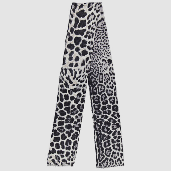 $795 Saint Laurent Women's White Leopard Print Lightweight