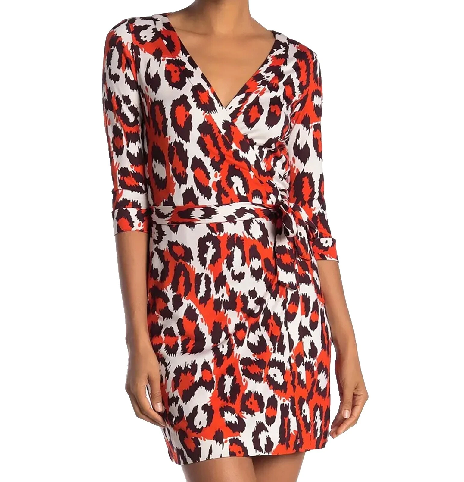 Diane von Furstenberg 3/4 Sleeve Silk Short Dresses for Women