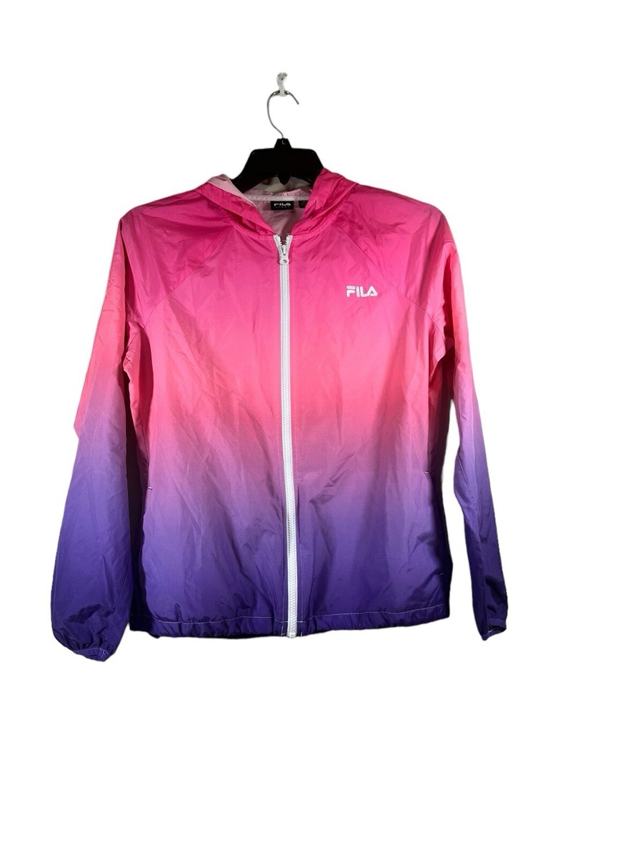 Vintage Fila Sport Jacket Womens Medium Neon Pink Purple Full Zip