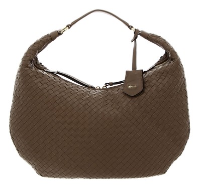 abro Leather Piuma Weaving Hobo Bag Nana Schultertasche Coconut