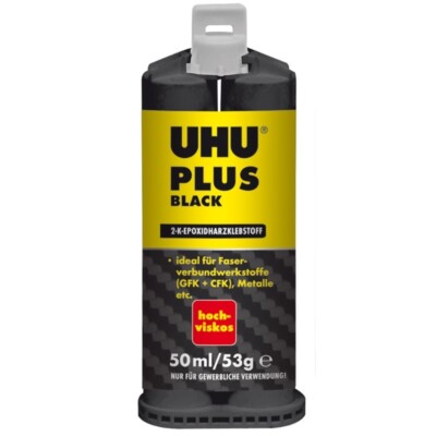 UHU Plus Black, in Double Chamber System (Binder & Hardener) 100 g/68.96 Euro