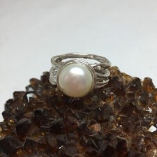 Unique Handmade Natural Pearl, Sterling Silver Ring; Sizes - 6 1/2, 6 3/4, 8