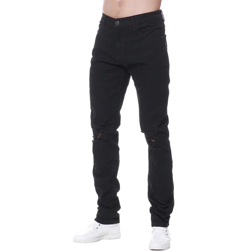 Herren Ripped Jeans Stretch Distressed Destroyed Tapered Leg Skinny Hose - Bild 13 von 51