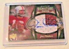 JIM PLUNKETT 2013 UD QUANTUM 2-COLOR GAME USED JERSEY AUTO 02/30 SIGNED CARD