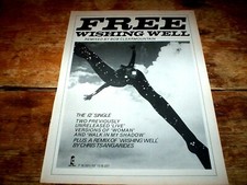 FREE paul rodgers ( WISHING WELL 12" ) Vintage 1987 U.K. 8" x 10"  PROMO Ad NM-