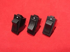 3 pieces - Swann 39 Black Rocker Switch, SPST 15A 125VAC 1/2HP - Snap In, T85