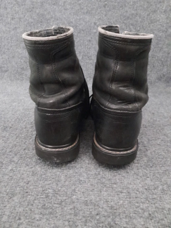 Ariat Boots Mens 9.5 Black Heritage Lacer Boots Leather Riding Cowboy Western - Image 3 of 4