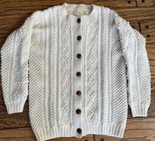 Sweater Women’s Wool Aran Cardigan Ireland Hand Knit Wear