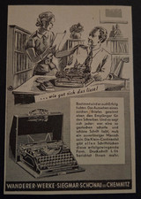 4. Wanderer Werke Siegmar Schönau bei Chemnitz Werbeanzeige Werbung 1938