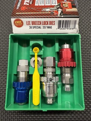 Lee Breech Lock Carbide 3-Die Set 38 Special / 357 Magnum  # 91878 - NEW