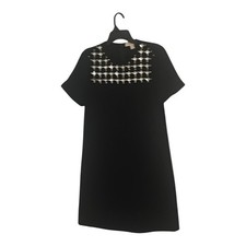 Michael Kors Classy Chic Black Mini Dress with Silver Detailing, Size M