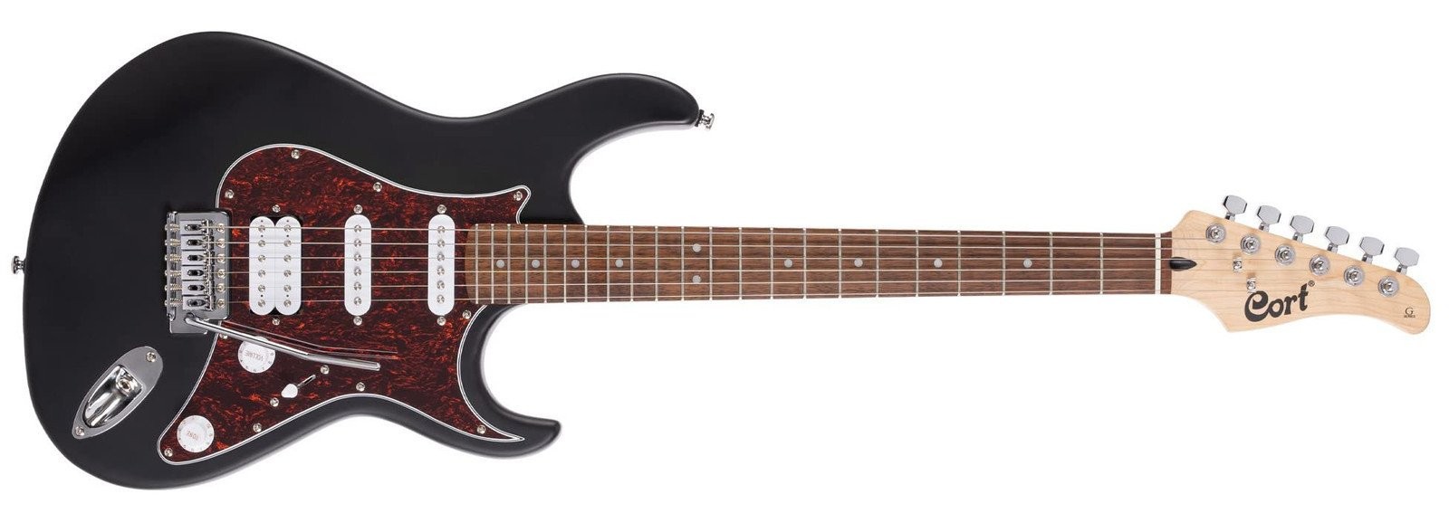 Cort 6 String Solid-Body Electric Guitar, Right, Open Pore Black, Full...