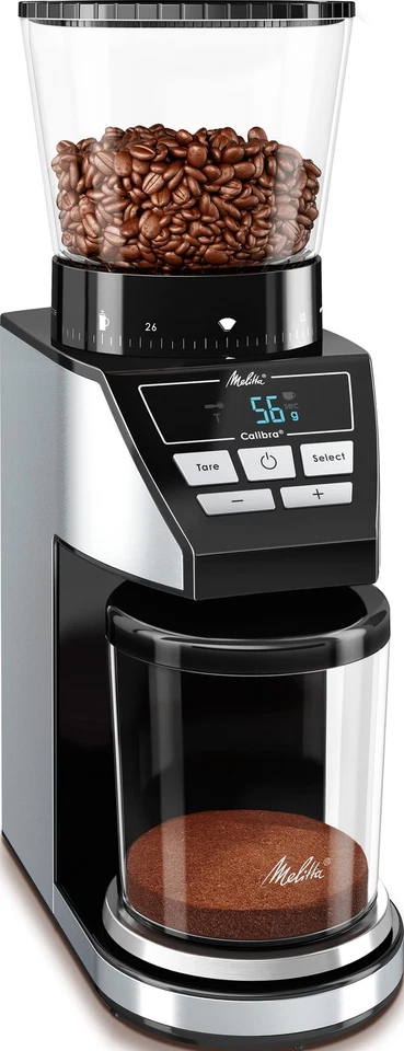 Melitta Kaffeemühle Calibra edelstahl/schwarz 39 Stufen LCD-Display 1027-01