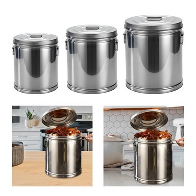 Stainless Steel Airtight Canister Rice Canister Pot Multipurpose Tin Flour