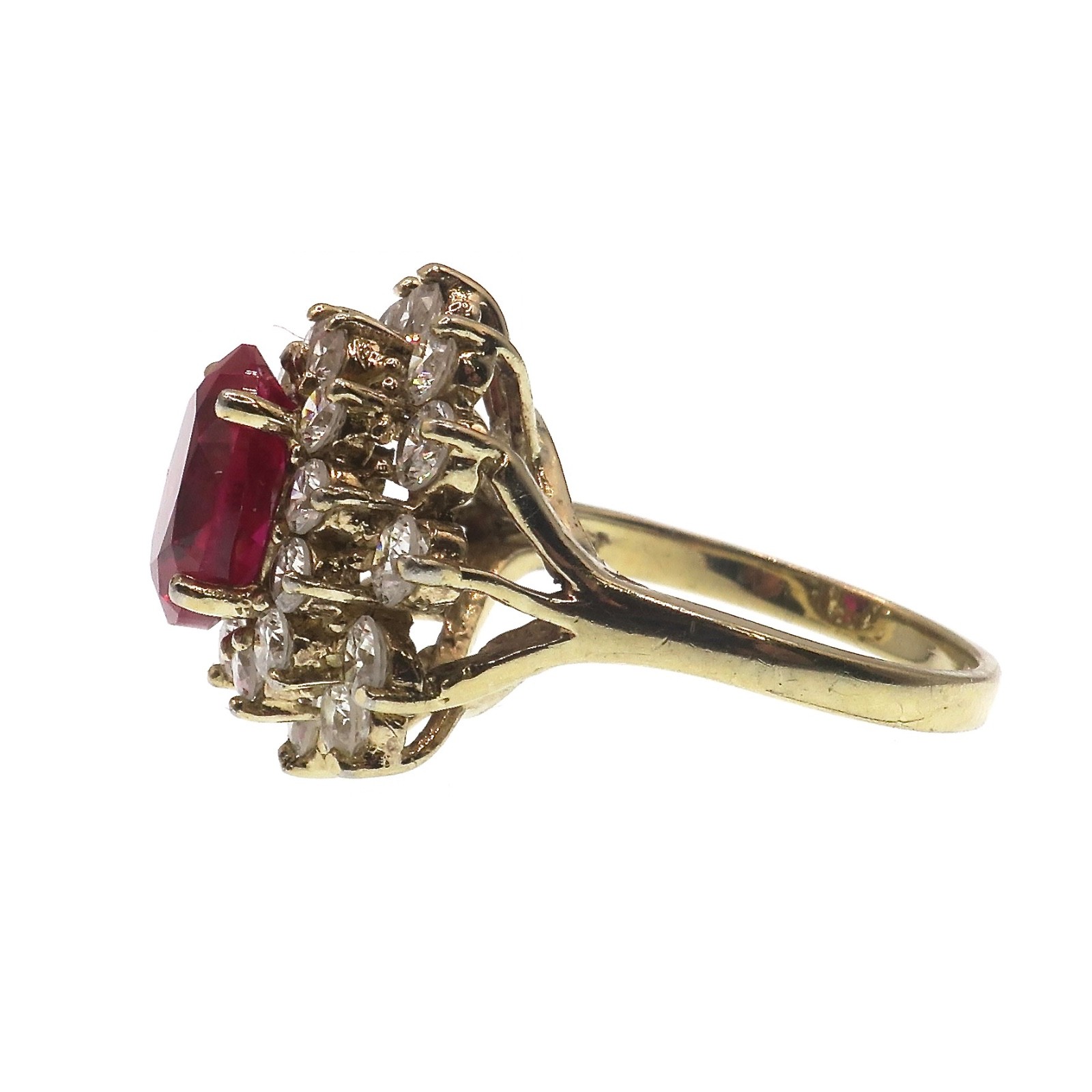 Gold Plated Sterling Silver Created Ruby And Cubi… - image 4