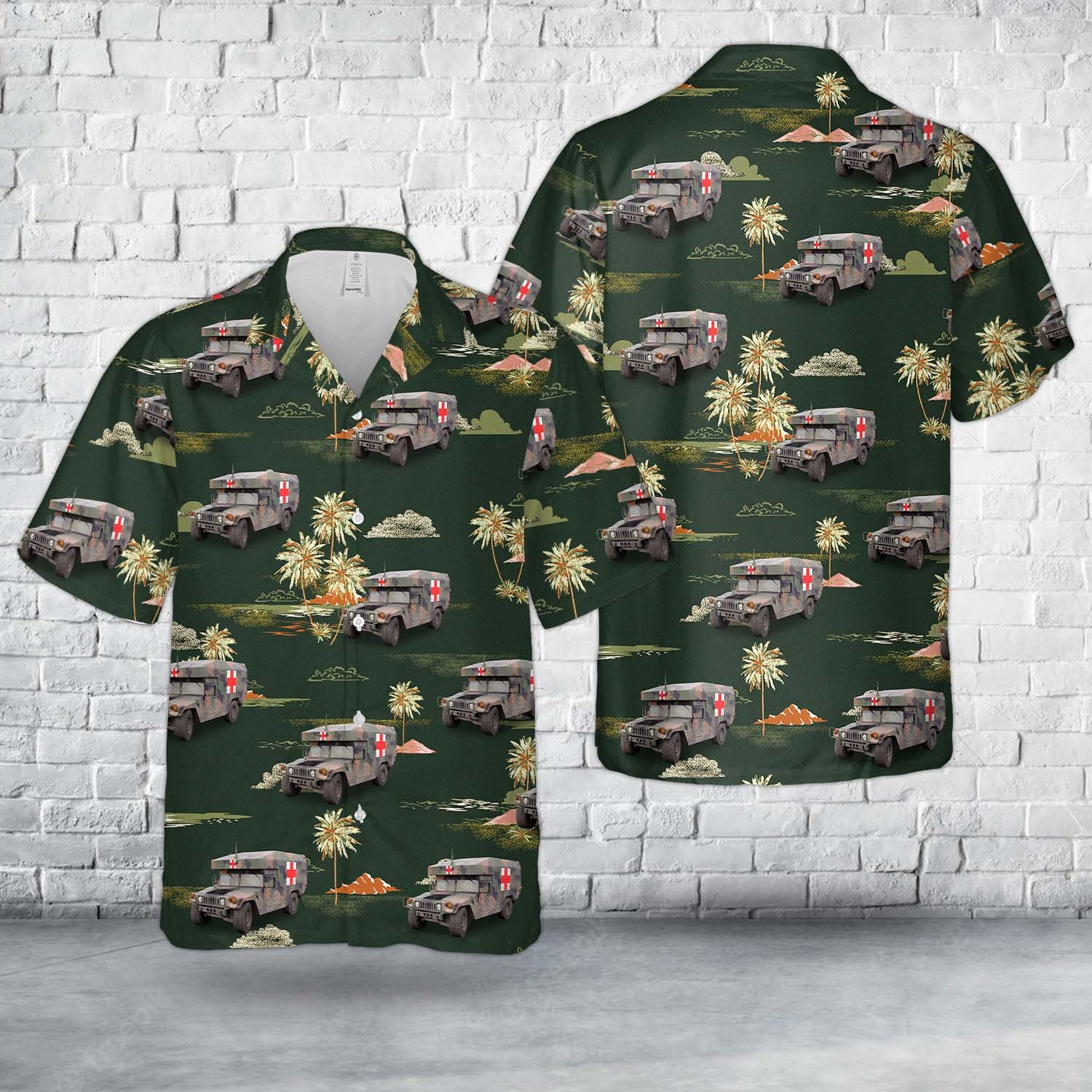 USArmy HMMWV M997A1 Maxi Ambulance Hawaiian Shirt