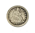 1851 O seated liberty dime  New Orleans mint